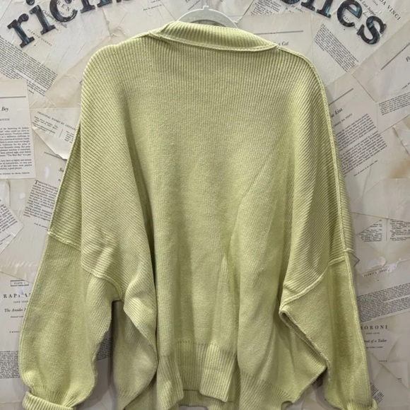 Free People Easy Street Tunic Sweater Ribbed Oversized Golden Mist Sun Yellow - Picture 5 of 5